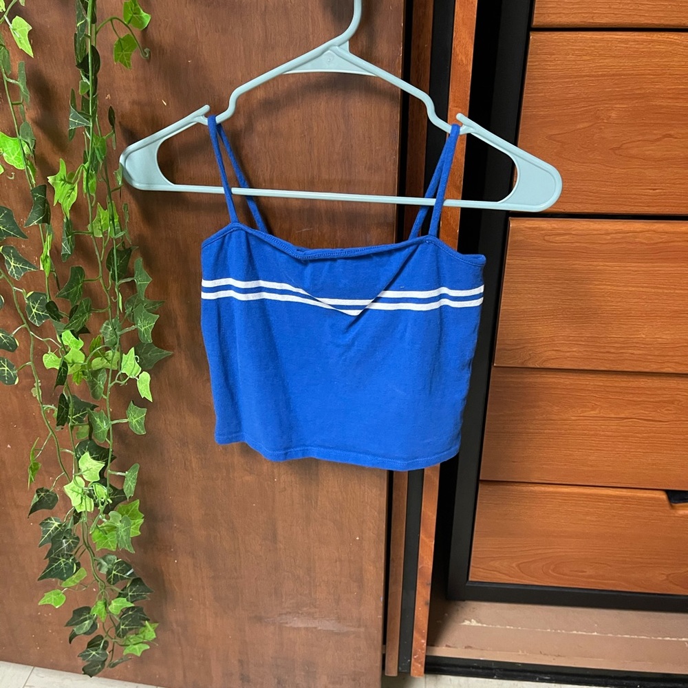 Blue Cropped Tank Top